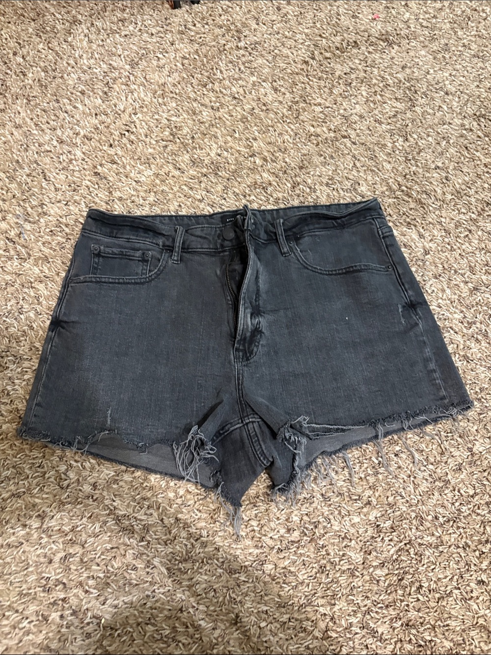 Women's Black Distressed Denim Cutoff Shorts